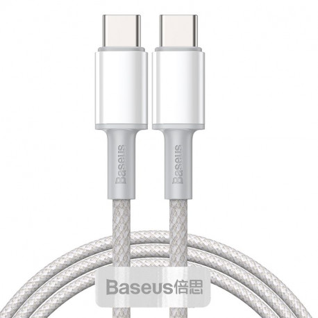 Baseus High Density PD, Kaabel, juhe USB Type-C Male - USB Type-C Male, 100W, 1.0m - Valge