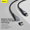 Baseus Zinc Magnetic, Kaabel, juhe USB Type-C Male - USB Type-C Male, 100W, 1.5m - Must