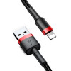 Baseus Cafule, Kaabel, juhe USB Male - Lightning, 2m, iPhone, iPad - Punane-Must