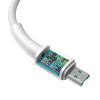 Baseus Mini, Kaabel, juhe USB Male - MicroUSB Male, 4A, 0.5m - Valge