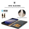 Hivo RFID Block, Nahkkaaned Samsung Galaxy S24 Ultra, S928, 2024 - Must