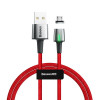 Baseus Zinc Magnetic, Kaabel, juhe USB Male - MicroUSB, 2.4A, 1.0m - Punane