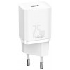 Baseus Super Si 1C Kiirlaadija, USB Type-C, Quick Charger 25W EU - White