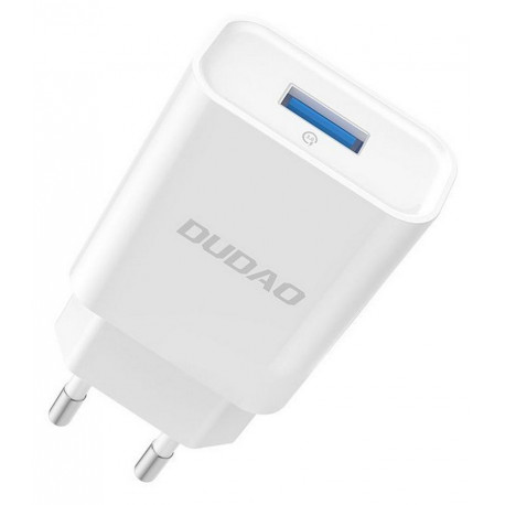 Seinalaadija, Dudao Kiirlaadija, USB-A, QC 3.0, Quick Charger, 14.4W - Valge