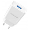 Seinalaadija, Dudao Kiirlaadija, USB-A, QC 3.0, Quick Charger, 14.4W - Valge