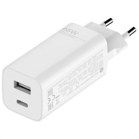 Xiaomi, Mi GaN Charger USB-A + USB-C, Type-C Juhe 1.5m, 65W - Valge