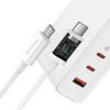 Baseus GaN5 Pro 1xUSB-A + 2xUSB-C, Type-C Juhe 1m, 140W, EU - Valge