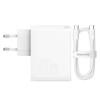 Baseus GaN5 Pro 1xUSB-A + 1xUSB-C, Type-C Juhe 1m, 100W, EU - Valge