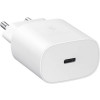 Seinalaadija, Samsung Originaal, 1xType-C port adapter + Type-C Juhe 1m, 25W, Fast Charging - Valge