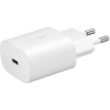 Seinalaadija, Samsung Originaal, 1xType-C port adapter + Type-C Juhe 1m, 25W, Fast Charging - Valge