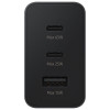 Seinalaadija PD, Samsung Originaal, USB-A + 2xType-C port adapter, PPS, PD, QC 3.0, AFC, 65W - Must