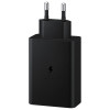 Seinalaadija PD, Samsung Originaal, USB-A + 2xType-C port adapter, PPS, PD, QC 3.0, AFC, 65W - Must