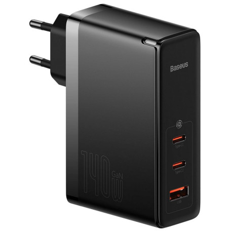 Baseus GaN5 Pro 1xUSB-A + 2xUSB-C, Type-C Juhe 1m, 140W, EU - Must
