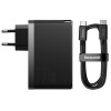 Baseus GaN5 Pro 1xUSB-A + 2xUSB-C, Type-C Juhe 1m, 140W, EU - Must