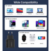 Seinalaadija, Choetech, Kiirlaadija, GaN, 2xUSB Type-C, PD, Quick Charger, 35W - Must