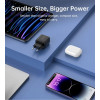 Seinalaadija, Choetech, Kiirlaadija, GaN, 2xUSB Type-C, PD, Quick Charger, 35W - Must