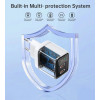 Seinalaadija, Choetech, Kiirlaadija, GaN, 2xUSB Type-C, PD, Quick Charger, 35W - Valge
