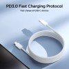 Joyroom Ben Series, Kaabel, juhe USB Type-C Male - USB Type-C Male, 60W, 1.0m - Valge