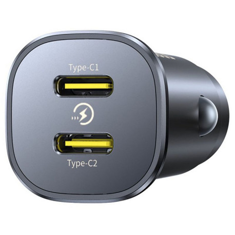 Baseus GoTrip, Autolaadija 2xType-C port, 30W - Must