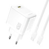 Dudao A28C, GaN 1xUSB-C, Type-C Juhe 1m, 45W - Valge