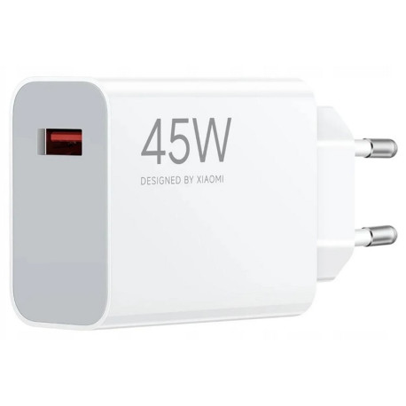 Seinalaadija, Xiaomi Originaal, Kiirlaadija, 1xType-A port adapter, 45W, Valge