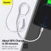 Baseus Cafule Metal PD, Kaabel, juhe USB Type-C - Lightning, 20W, 1.0m, iPhone, iPad - Valge