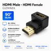 Üleminek, 90 kraadi, HDMI Male - HDMI Female - Must