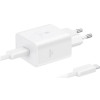 Seinalaadija, Samsung Originaal, 1xType-C port adapter + Type-C Juhe 1.8m, 45W, Fast Charging -Valge