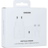 Seinalaadija, Samsung Originaal, 1xType-C port adapter + Type-C Juhe 1.8m, 45W, Fast Charging -Valge