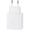 Seinalaadija, Samsung Originaal, 1xType-C port adapter + Type-C Juhe 1.8m, 45W, Fast Charging -Valge
