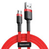 Baseus Cafule, Kaabel, juhe USB Male - MicroUSB Male, 1.5A, 2.0m - Punane-Must