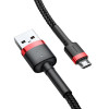 Baseus Cafule, Kaabel, juhe USB Male - MicroUSB Male, 2.4A, 1.0m - Must-Punane