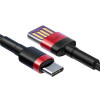 Baseus Cafule HW QC, Kaabel, juhe USB Male - USB Type-C, 40W, 1.0m - Must-Punane
