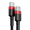 Baseus Cafule PD, Kaabel, juhe USB Type-C Male - USB Type-C Male, 100W, 2.0m - Must-Punane