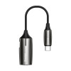 Baseus L60, Üleminek, adapter USB Type-C Male - USB Type-C Female + AUX 3.5mm Female - Must