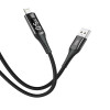 XO Display, Kaabel, juhe USB Male - Lightning, 2.4A, 1.0m, iPhone, iPad - Must