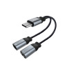 XO, Üleminek, adapter USB Type-C Male - USB Type-C Female + AUX 3.5mm Female - Must