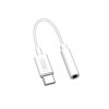 XO, Üleminek, adapter USB Type-C Male - AUX 3.5mm Female - Valge