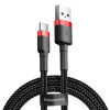 Baseus Cafule, Kaabel, juhe USB Male - USB Type-C Male, 3A, 0.5m - Must-Punane