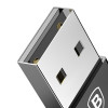 Baseus, Üleminek, adapter Type-C Female - USB Male - Must
