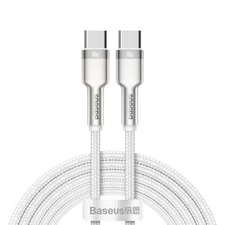 Baseus Cafule Metal PD, Kaabel, juhe USB Type-C Male - USB Type-C Male, 100W, 2.0m - Valge