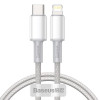 Baseus High Density PD, Kaabel, juhe USB Type-C - Lightning, 20W, 1.0m, iPhone, iPad - Valge