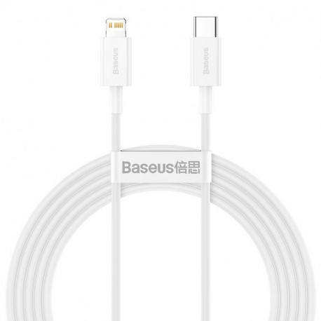Baseus Superior PD, Kaabel, juhe USB Type-C - Lightning, 20W, 2.0m, iPhone, iPad - Valge