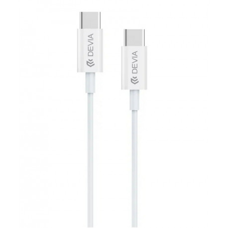 Devia Smart PD, Kaabel, juhe USB Type-C Male - USB Type-C Male, 60W, 1.0m - Valge
