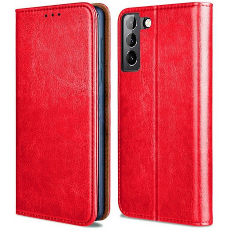 Leather, Nahkkaaned Samsung Galaxy S21 FE 5G, G990, 2021 - Punane